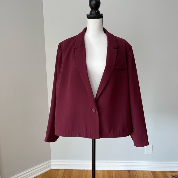 JustFab size 3X two way convertible zip one button blazer - Picture 6 of 16